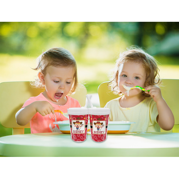 Red Western Sippy Cups w/Straw - LIFESTYLE
