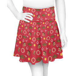 Red Western Skater Skirt - X Small