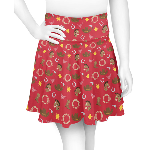 Custom Red Western Skater Skirt - 2X Large