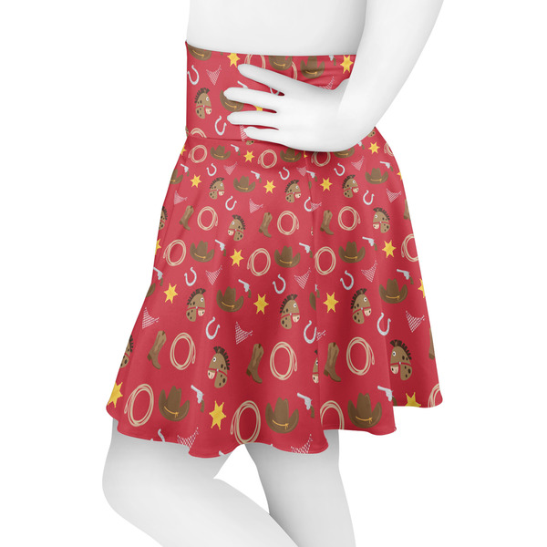 Red Western Skater Skirt - Side