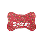 Red Western Bone Shaped Dog Food Mat (Small) (Personalized)