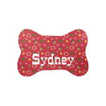 Red Western Bone Shaped Dog Food Mat (Small) (Personalized)