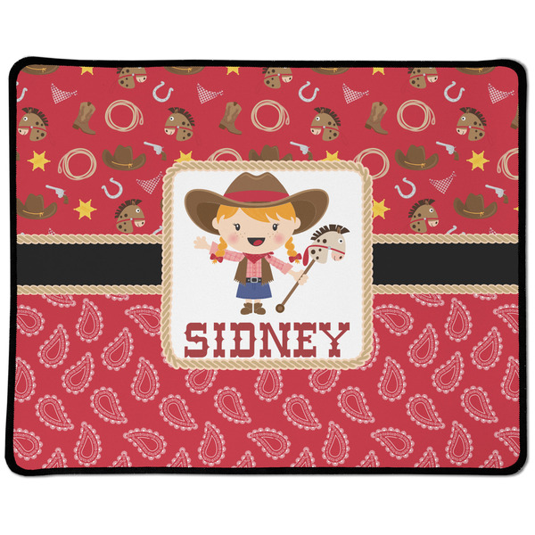 Custom Red Western Large Gaming Mouse Pad - 12.5" x 10" (Personalized)