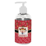 Red Western Plastic Soap / Lotion Dispenser (8 oz - Small - White) (Personalized)