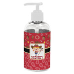 Red Western Plastic Soap / Lotion Dispenser (8 oz - Small - White) (Personalized)