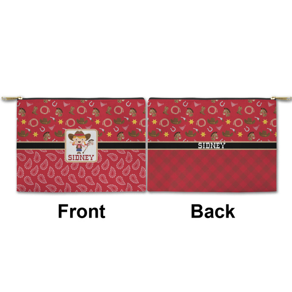 Red Western Small Zipper Pouch Approval (Front and Back)