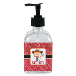 Red Western Glass Soap & Lotion Bottle - Single Bottle (Personalized)