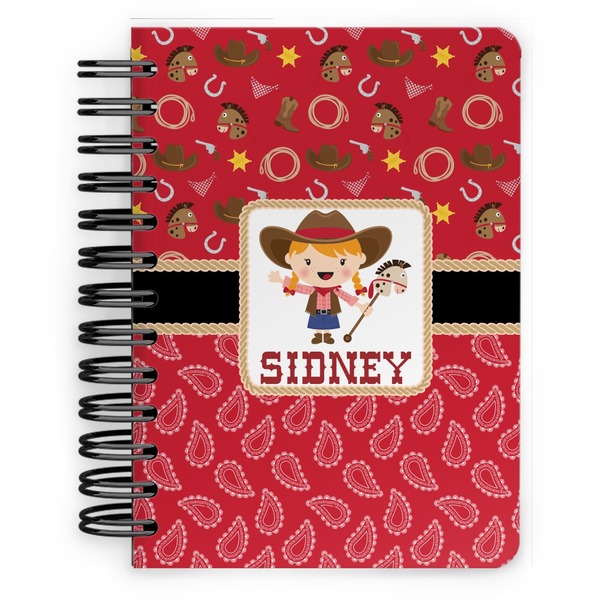 Custom Red Western Spiral Notebook - 5x7 w/ Name or Text
