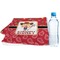 Red Western Sports Towel Folded with Water Bottle