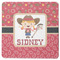 Red Western Square Coaster Rubber Back - Single