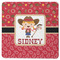 Red Western Square Rubber Backed Coaster (Personalized)