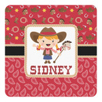 Red Western Square Decal - XLarge (Personalized)