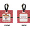 Red Western Square Luggage Tag (Front + Back)