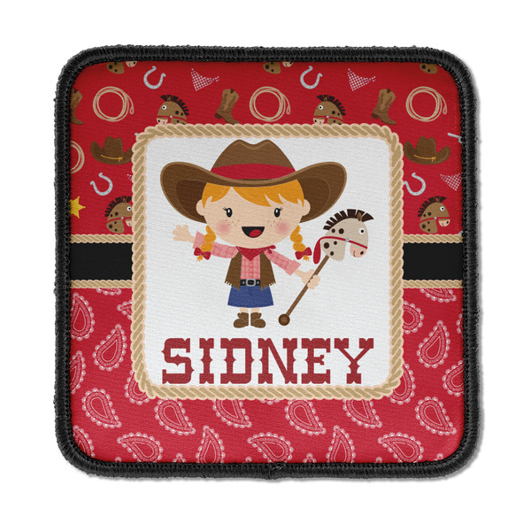 Custom Red Western Iron On Square Patch w/ Name or Text