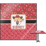 Red Western Square Table Top - 24" (Personalized)