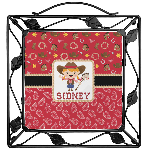 Custom Red Western Square Trivet (Personalized)
