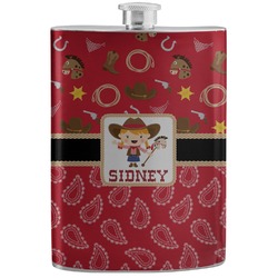 Red Western Stainless Steel Flask (Personalized)