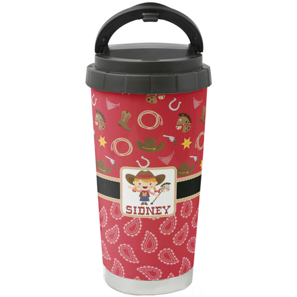 Custom Red Western Stainless Steel Coffee Tumbler (Personalized)