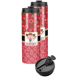 Red Western Stainless Steel Skinny Tumbler (Personalized)