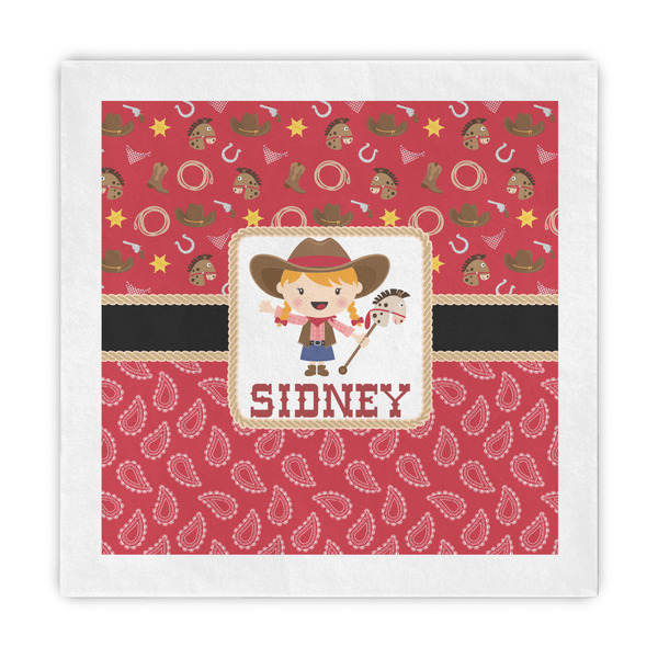 Custom Red Western Decorative Paper Napkins (Personalized)