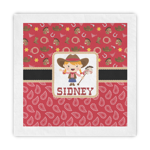 Custom Red Western Standard Decorative Napkins (Personalized)