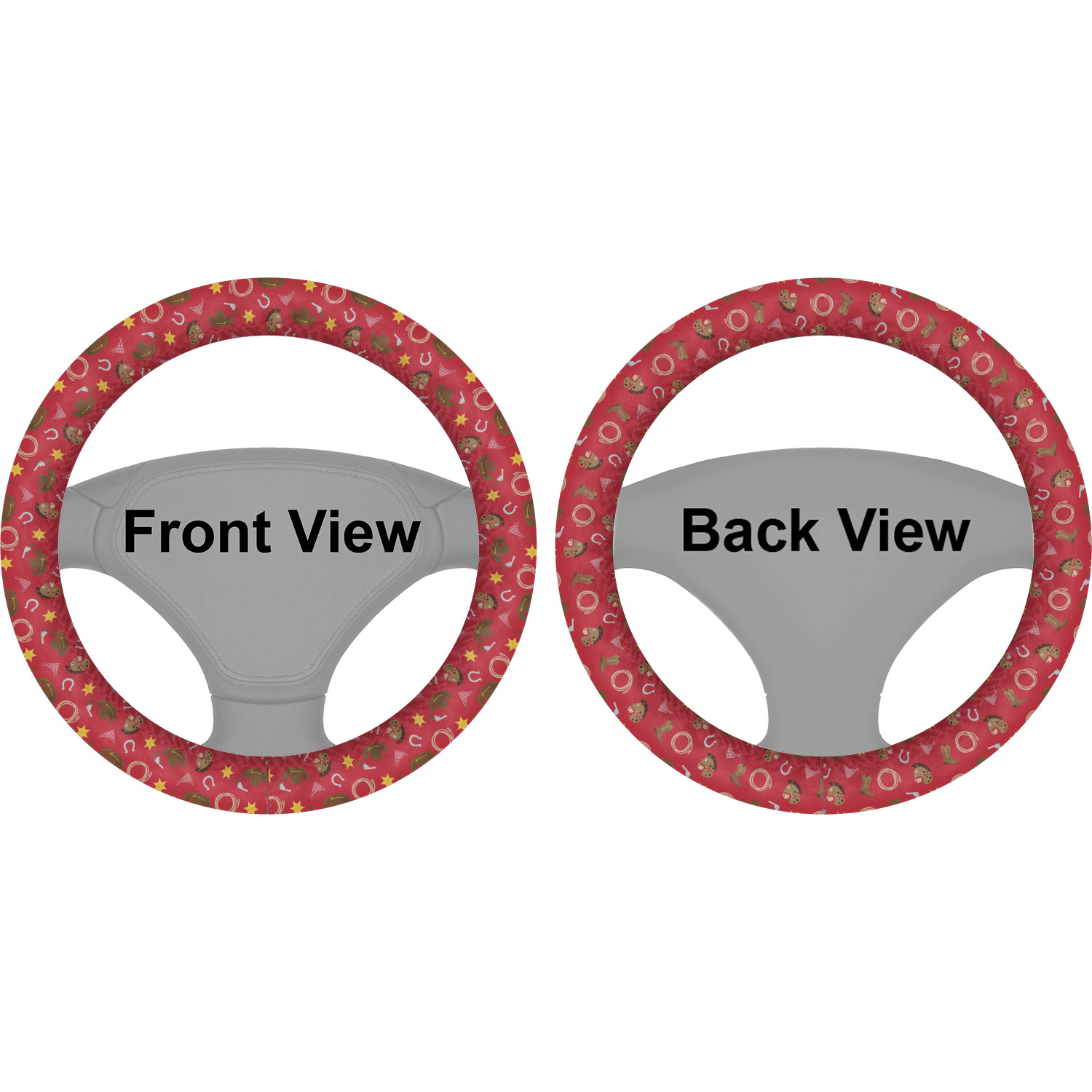 Custom Red Western Steering Wheel Cover YouCustomizeIt