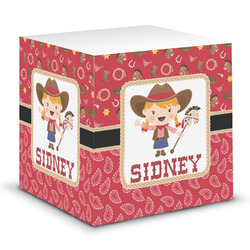 Red Western Sticky Note Cube (Personalized)