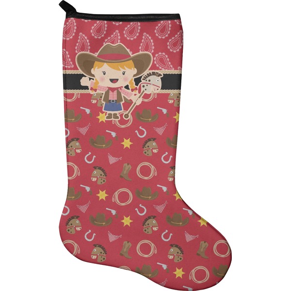 Custom Red Western Holiday Stocking - Neoprene