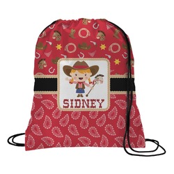 Red Western Drawstring Backpack (Personalized)