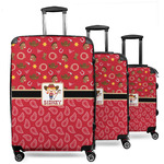 Red Western 3 Piece Luggage Set - 20" Carry On, 24" Medium Checked, 28" Large Checked (Personalized)