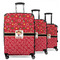 Red Western 3 Piece Luggage Set - 20" Carry On, 24" Medium Checked, 28" Large Checked (Personalized)