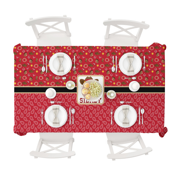 Red Western Tablecloths (58"x102") - TOP VIEW