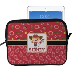 Red Western Tablet Case / Sleeve - Large (Personalized)