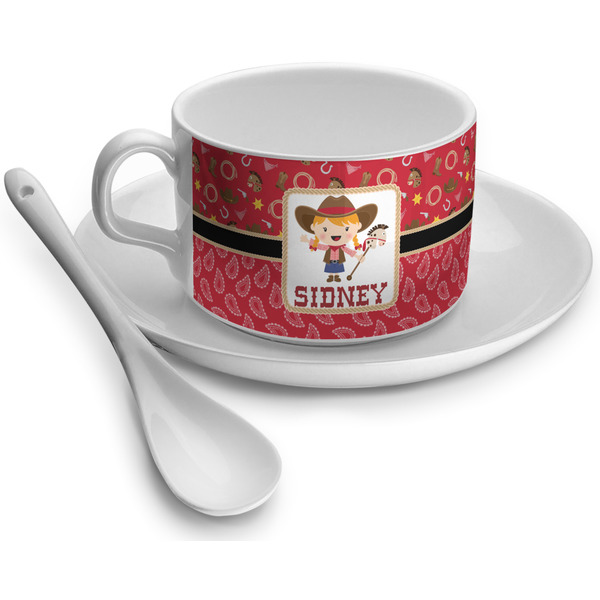 Custom Red Western Tea Cup - Single (Personalized)