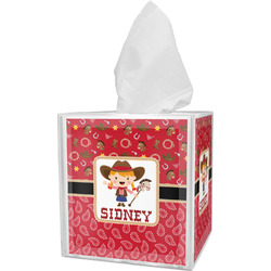 Red Western Tissue Box Cover (Personalized)