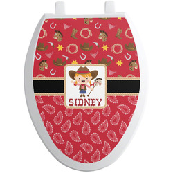 Red Western Toilet Seat Decal - Elongated (Personalized)