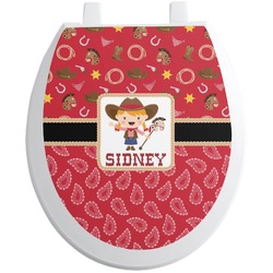 Red Western Toilet Seat Decal (Personalized)