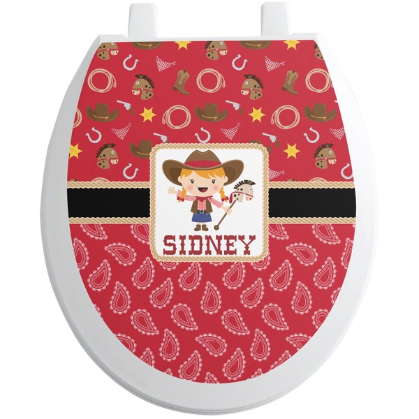 Custom Red Western Toilet Seat Decal (Personalized)
