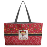 Red Western Beach Totes Bag - w/ Black Handles (Personalized)