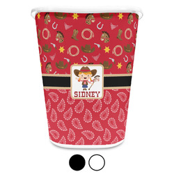 Red Western Waste Basket (Personalized)