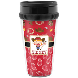 Red Western Acrylic Travel Mug without Handle (Personalized)