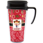 Red Western Acrylic Travel Mug with Handle (Personalized)