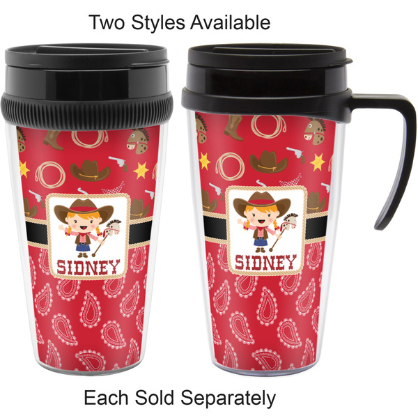 Red Western Travel Mugs - with & without Handle