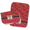 Red Western Two Rectangle Burp Cloths - Open & Folded