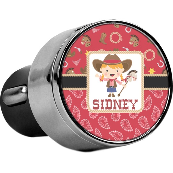 Custom Red Western USB Car Charger (Personalized)