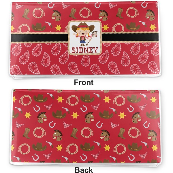 Red Western Vinyl Check Book Cover - Front and Back