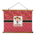 Red Western Wall Hanging Tapestry - Wide (Personalized)