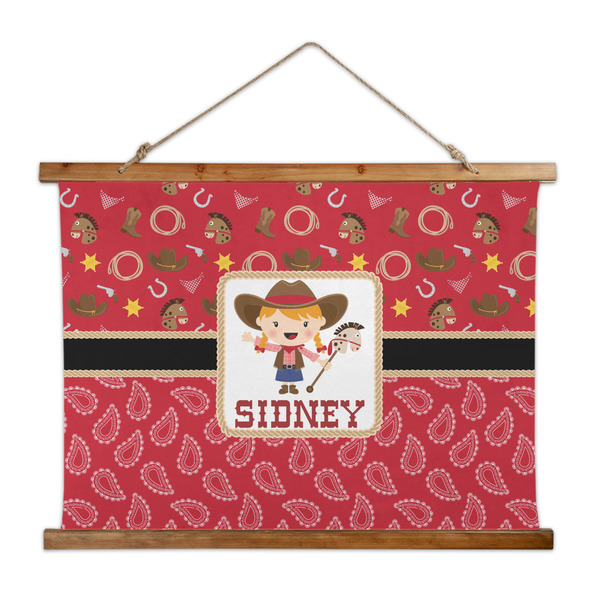 Custom Red Western Wall Hanging Tapestry - Wide (Personalized)
