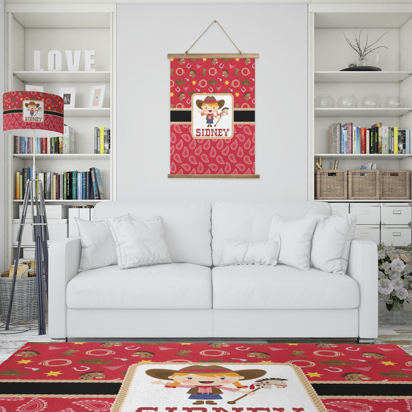 Red Western Wall Hanging Tapestry - Portrait - IN CONTEXT