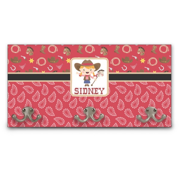 Custom Red Western Wall Mounted Coat Rack (Personalized)